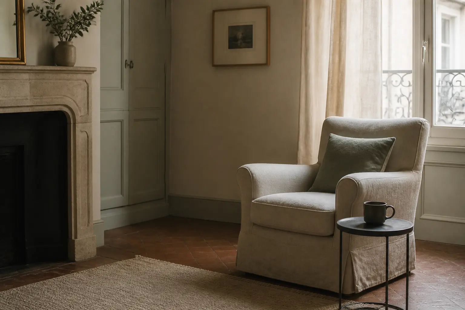 Fauteuil au calme pour une séance d’hypnose à domicile